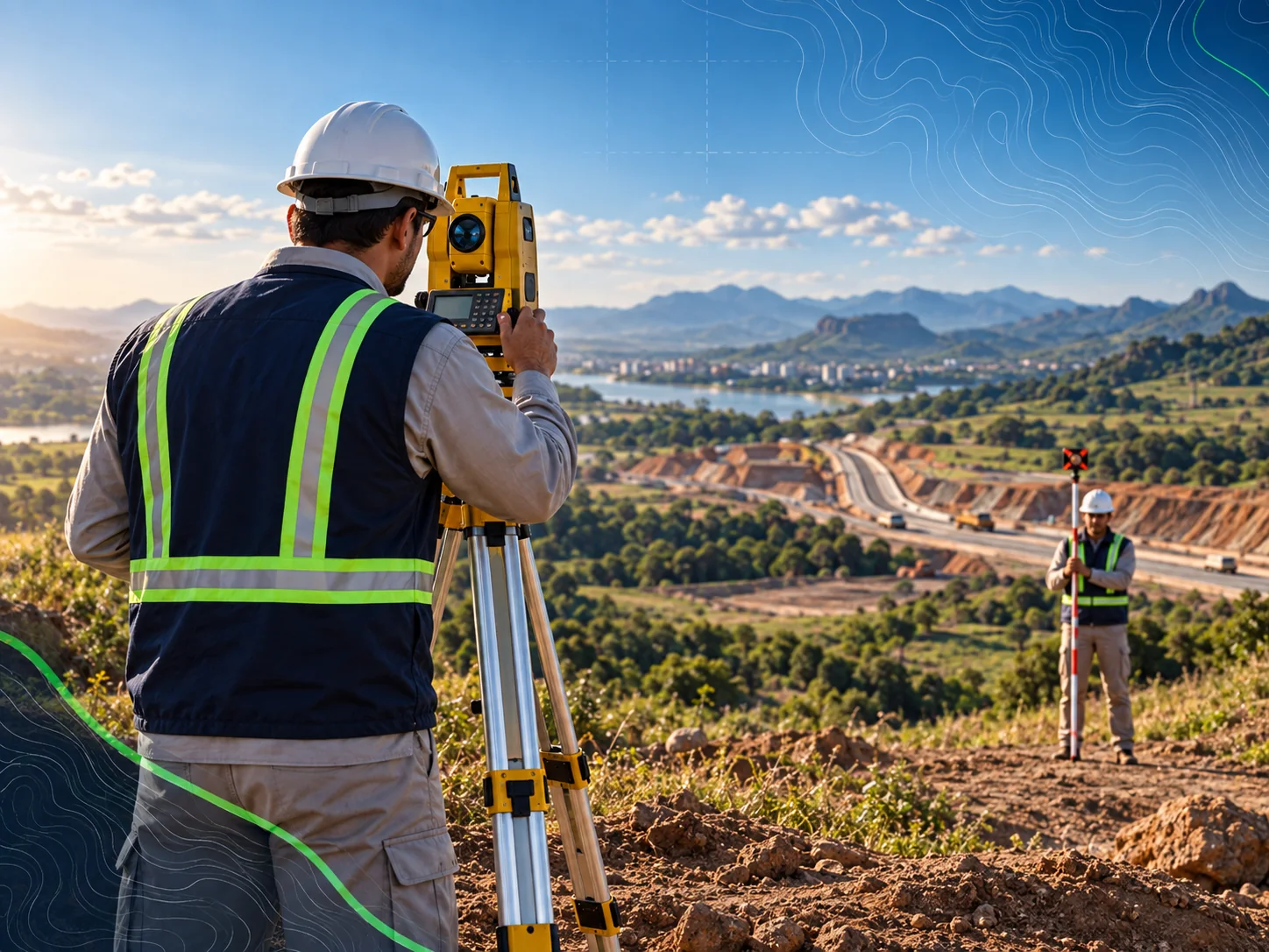 Levantamento topográfico realizado em campo